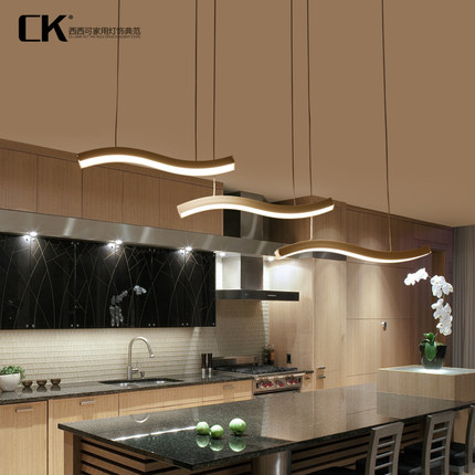 餐厅灯三头灯具欧创意个性led书房卧室灯简约现代客厅长方形吊灯