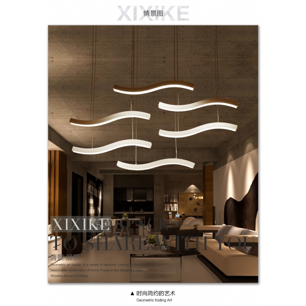 餐厅灯三头灯具欧创意个性led书房卧室灯简约现代客厅长方形吊灯