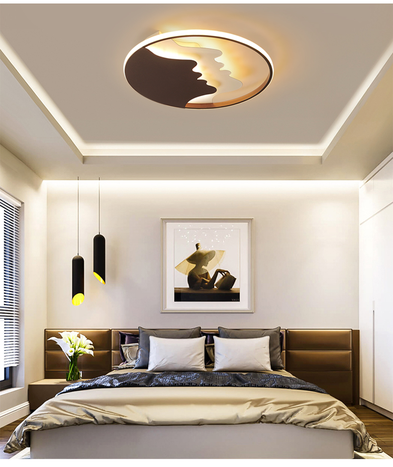 led简约现代吸顶灯房间卧室灯大气创意个性温馨浪漫北欧时尚灯具