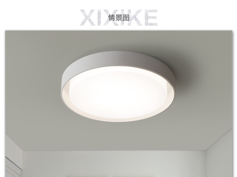 led圆形卧室灯吸顶灯 简约现代房间灯温馨浪漫餐厅书房儿童房灯具